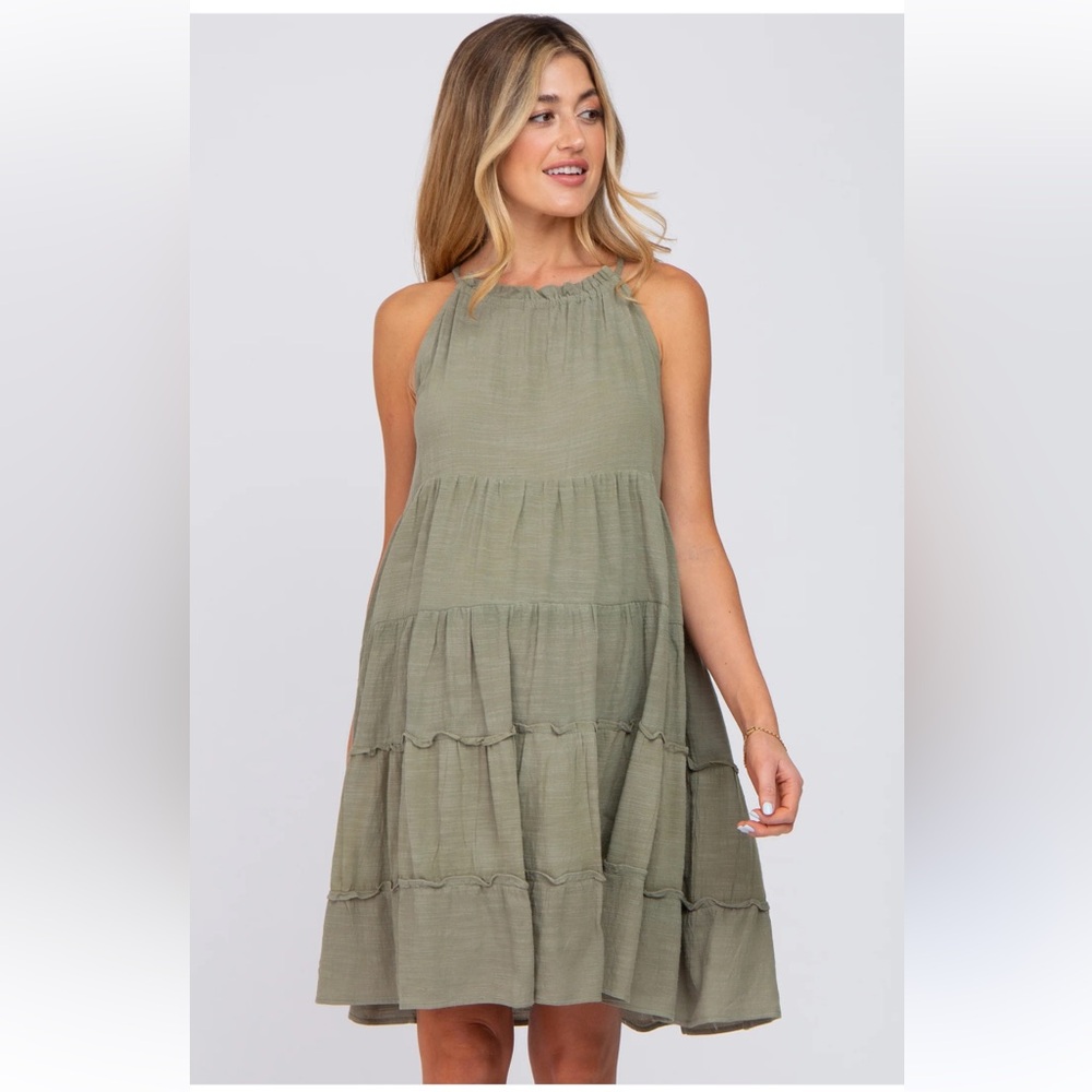 Easel Olive Green Dress